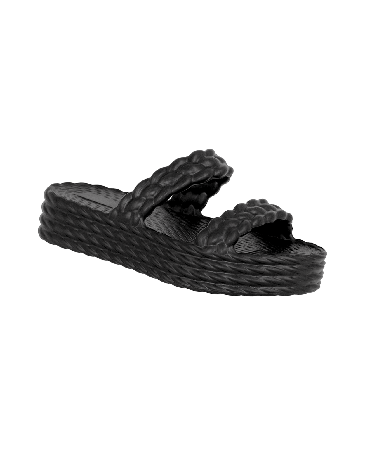 Black Cotton Sandália Plataforma Feminino
