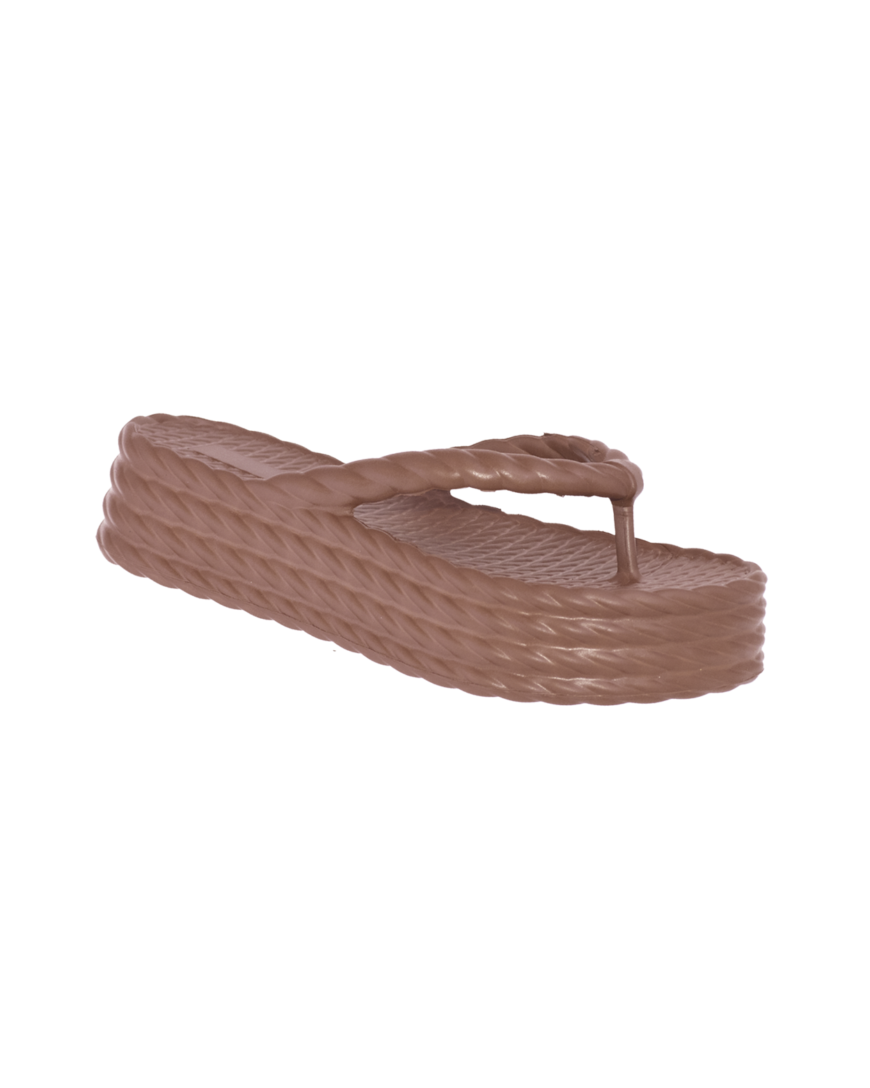 Brown Four Braid Sandália Plataforma Feminino