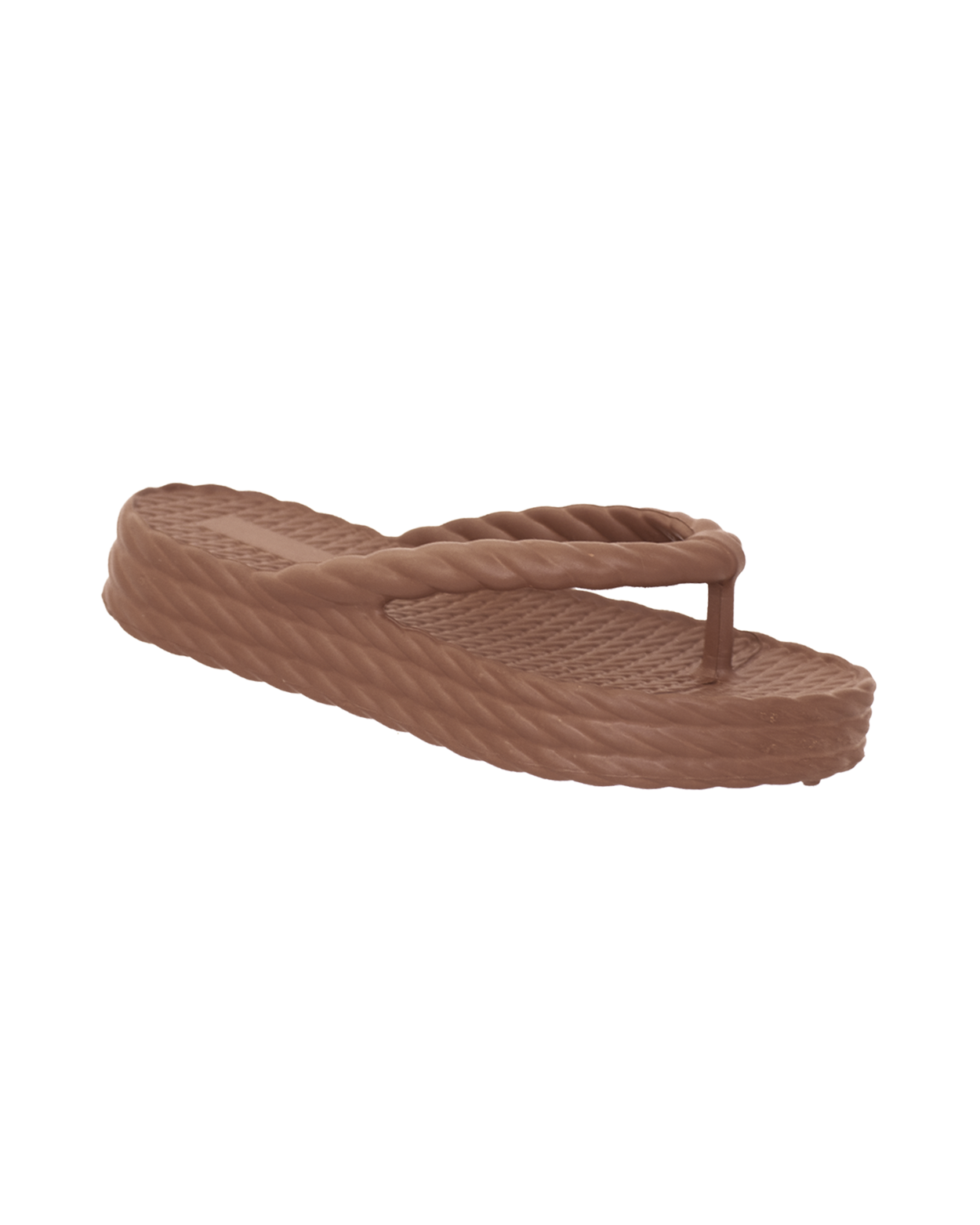Brown Three Braid Sandália Plataforma Feminino