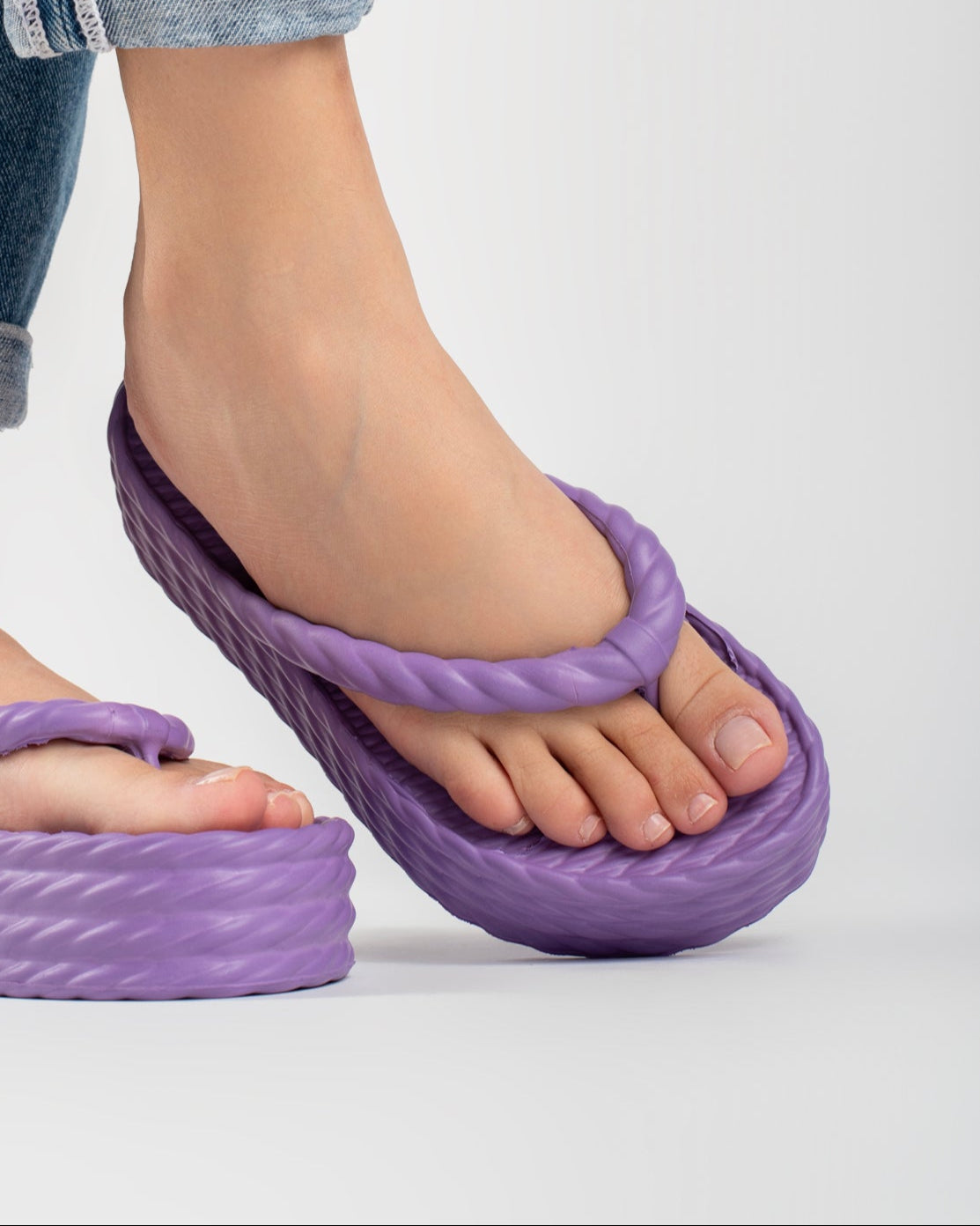 Purple Four Braid Sandália Plataforma Feminino