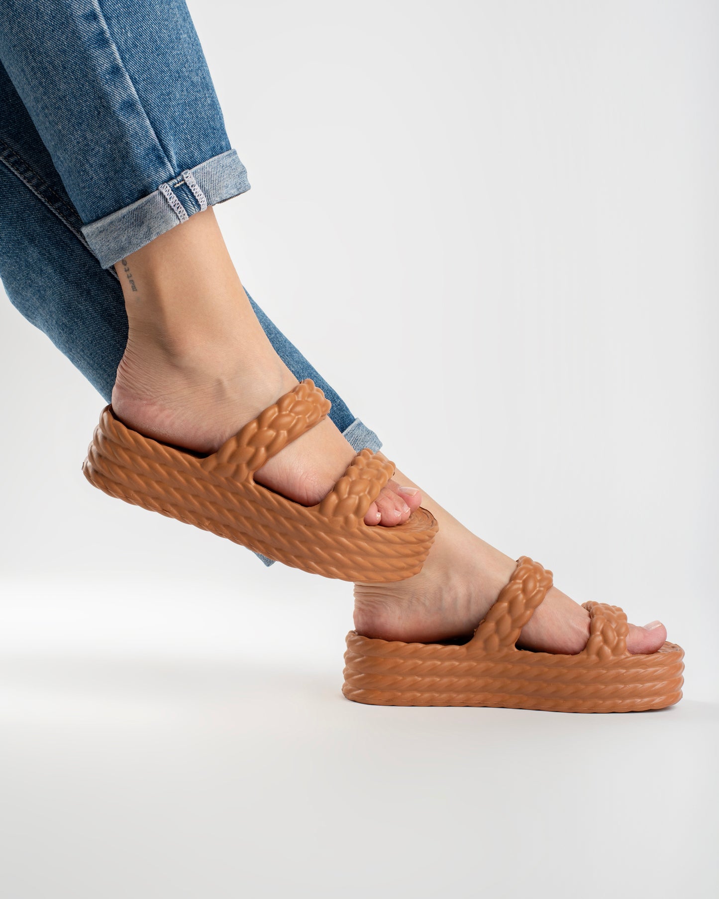Caramel Cotton Sandália Plataforma Feminino