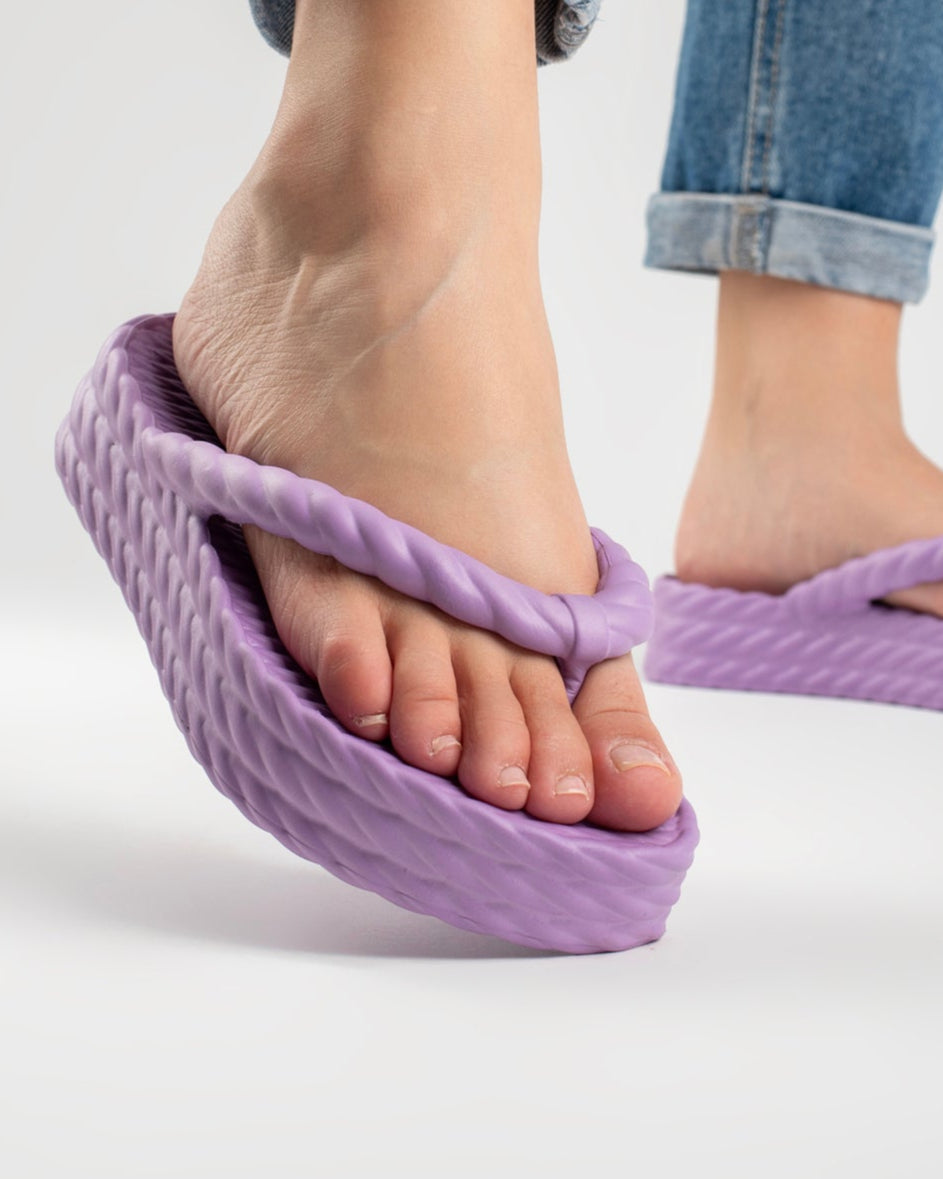 Purple Three Braid Sandália Plataforma Feminino