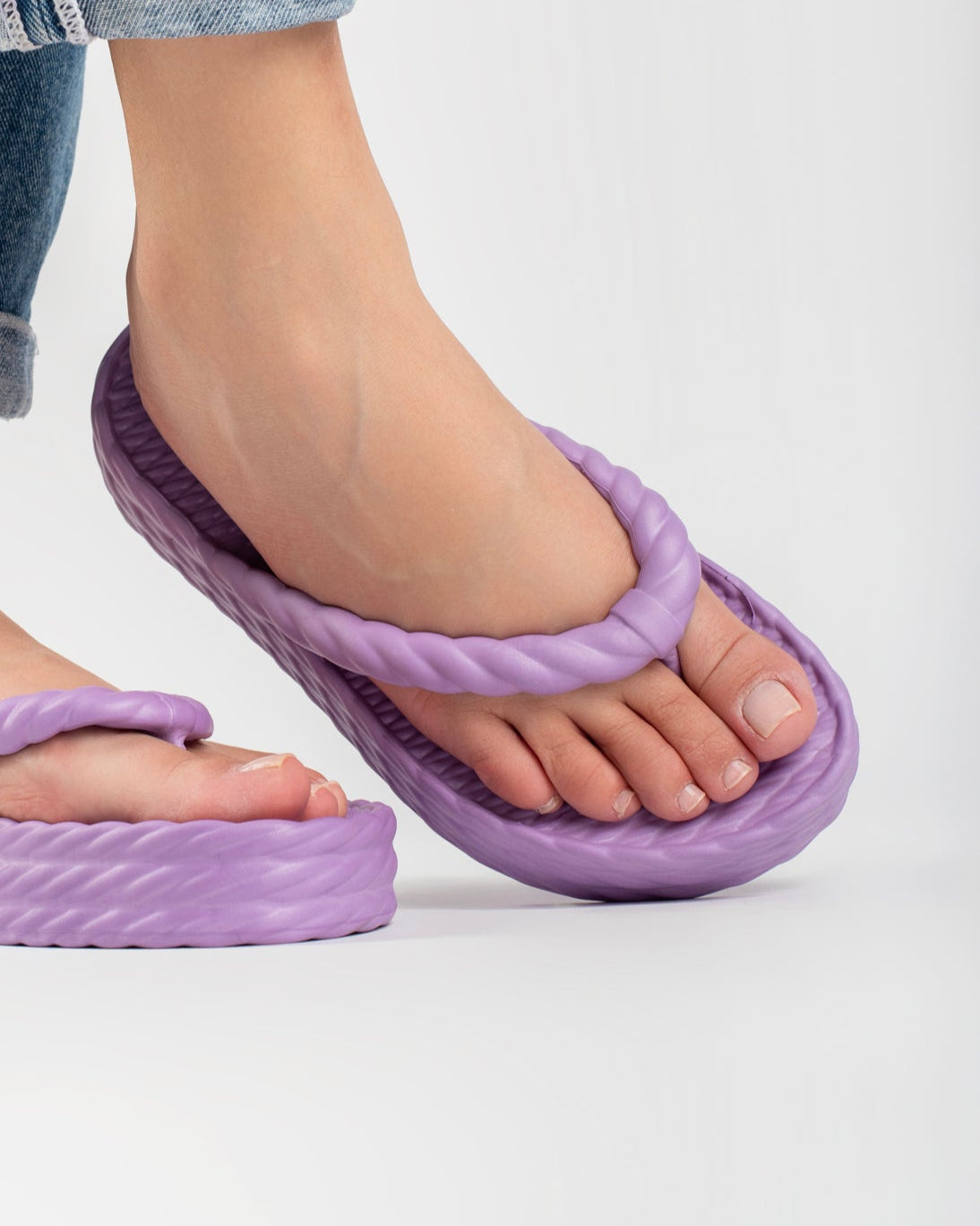 Purple Three Braid Sandália Plataforma Feminino