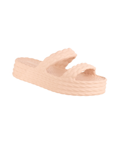 Cream Cotton Sandália Plataforma Feminino