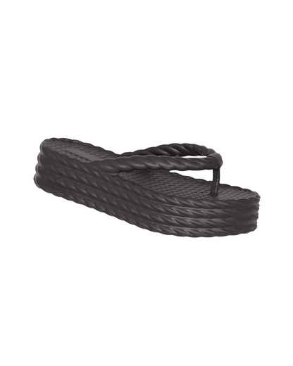 Black Four Braid Sandália Plataforma Feminino