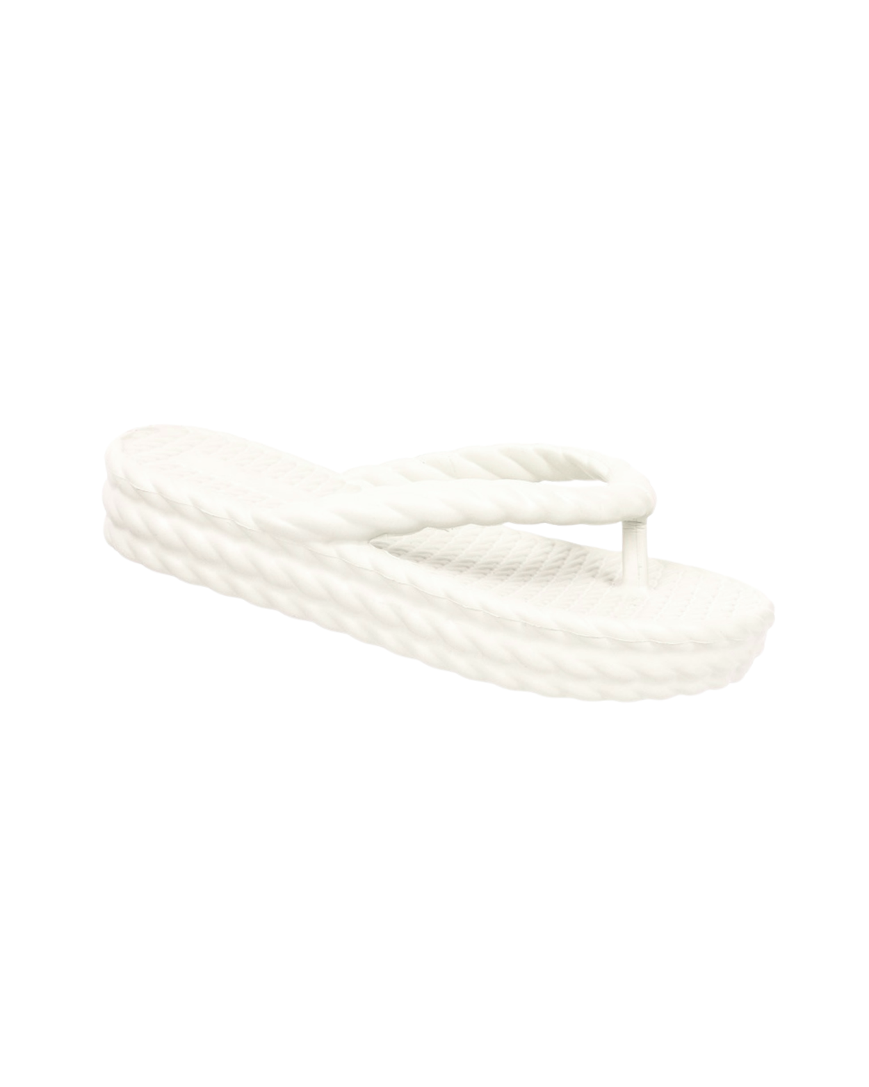 White Three Braid Sandália Plataforma Feminino