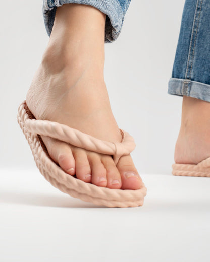 Cream Braid Chinelo Feminino
