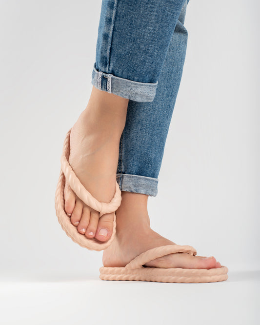 Cream Braid Chinelo Feminino