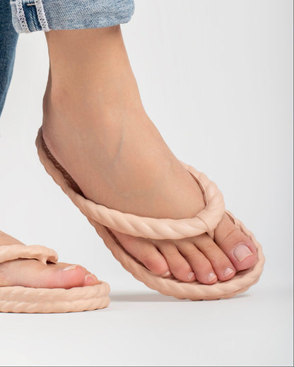Cream Braid Chinelo Feminino