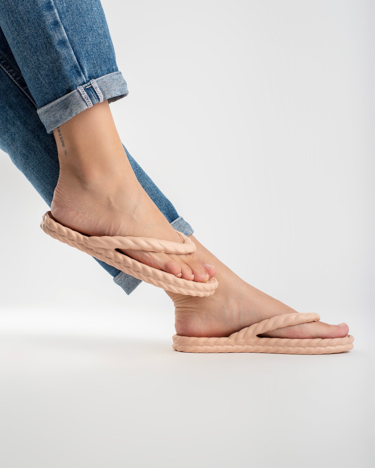Cream Braid Chinelo Feminino