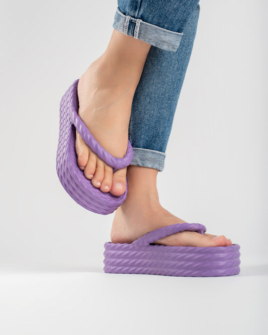 Purple Four Braid Sandália Plataforma Feminino