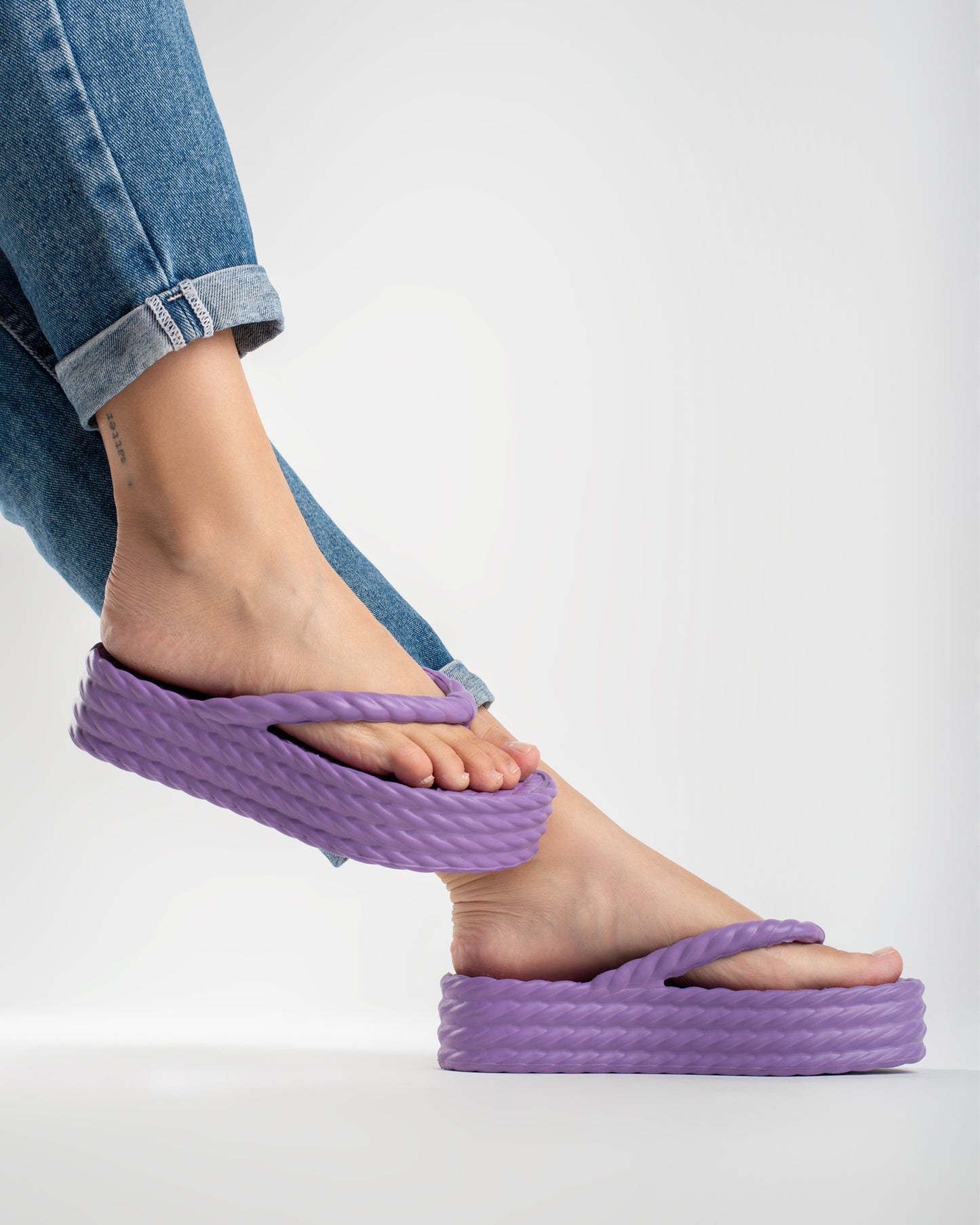 Purple Four Braid Sandália Plataforma Feminino