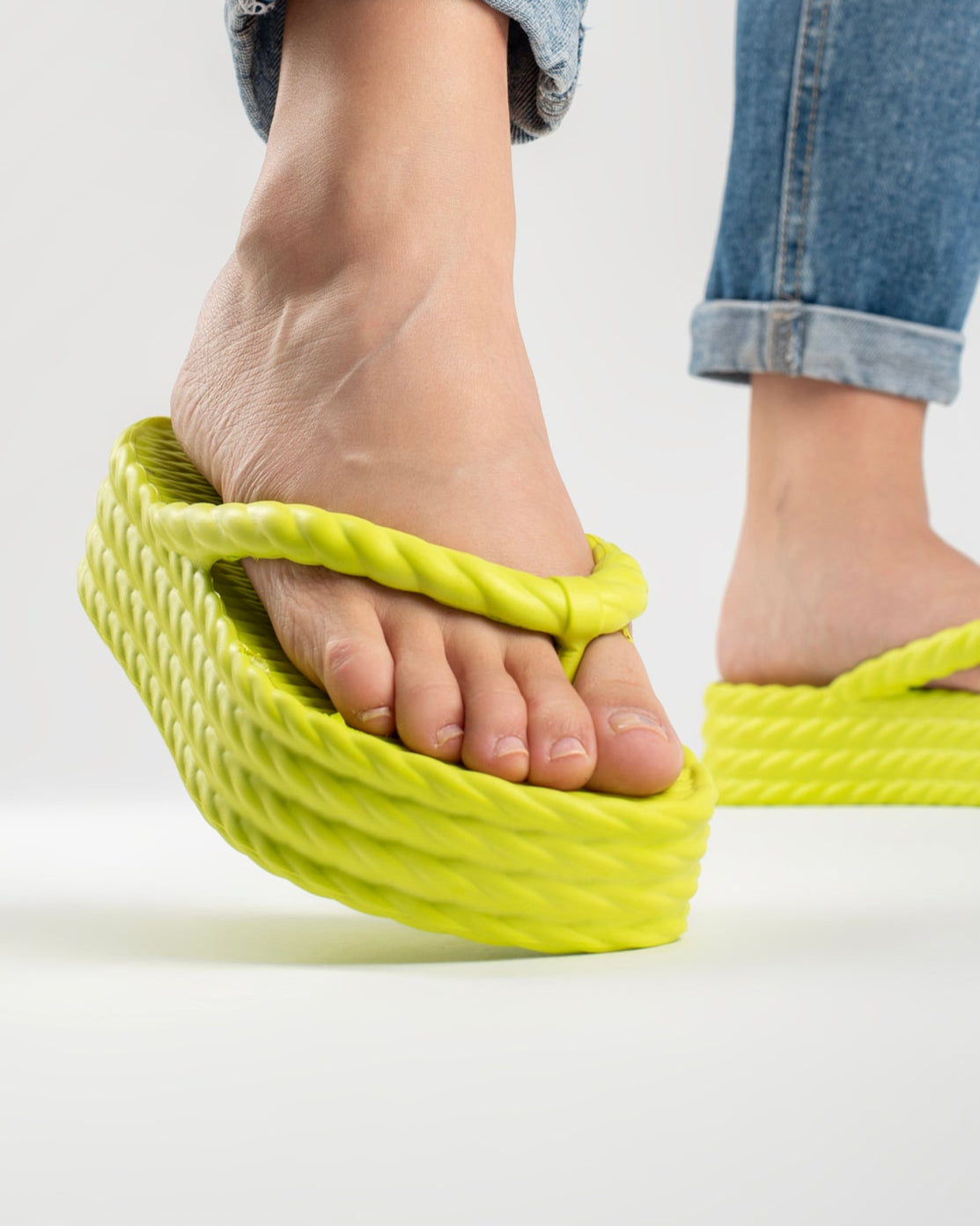 Lime Four Braid Sandália Plataforma Feminino