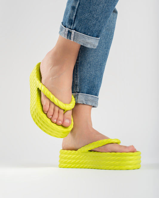Lime Four Braid Sandália Plataforma Feminino