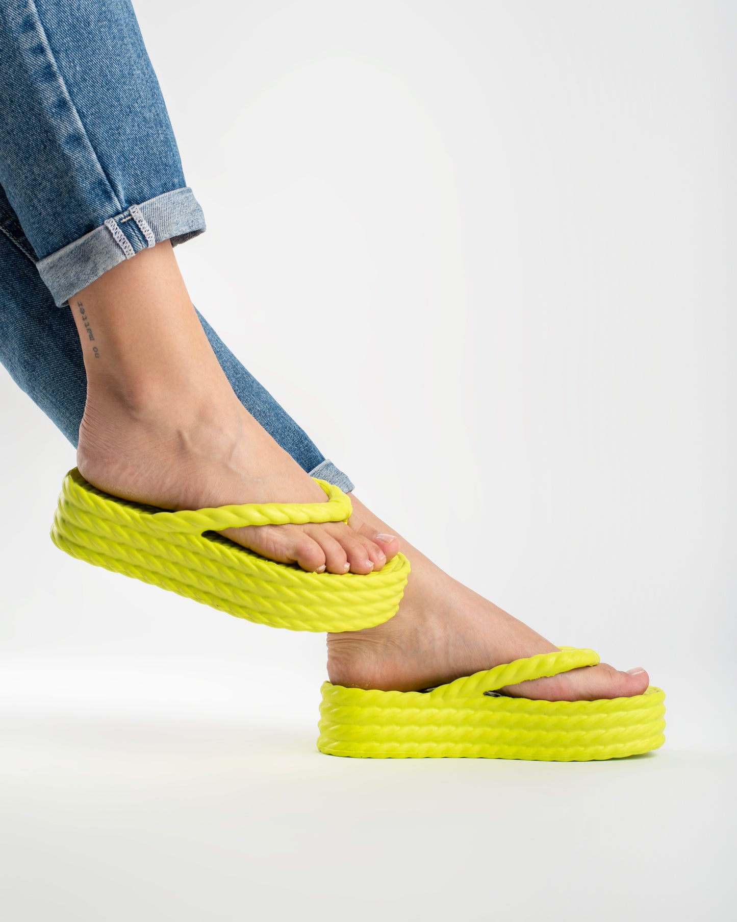 Lime Four Braid Sandália Plataforma Feminino