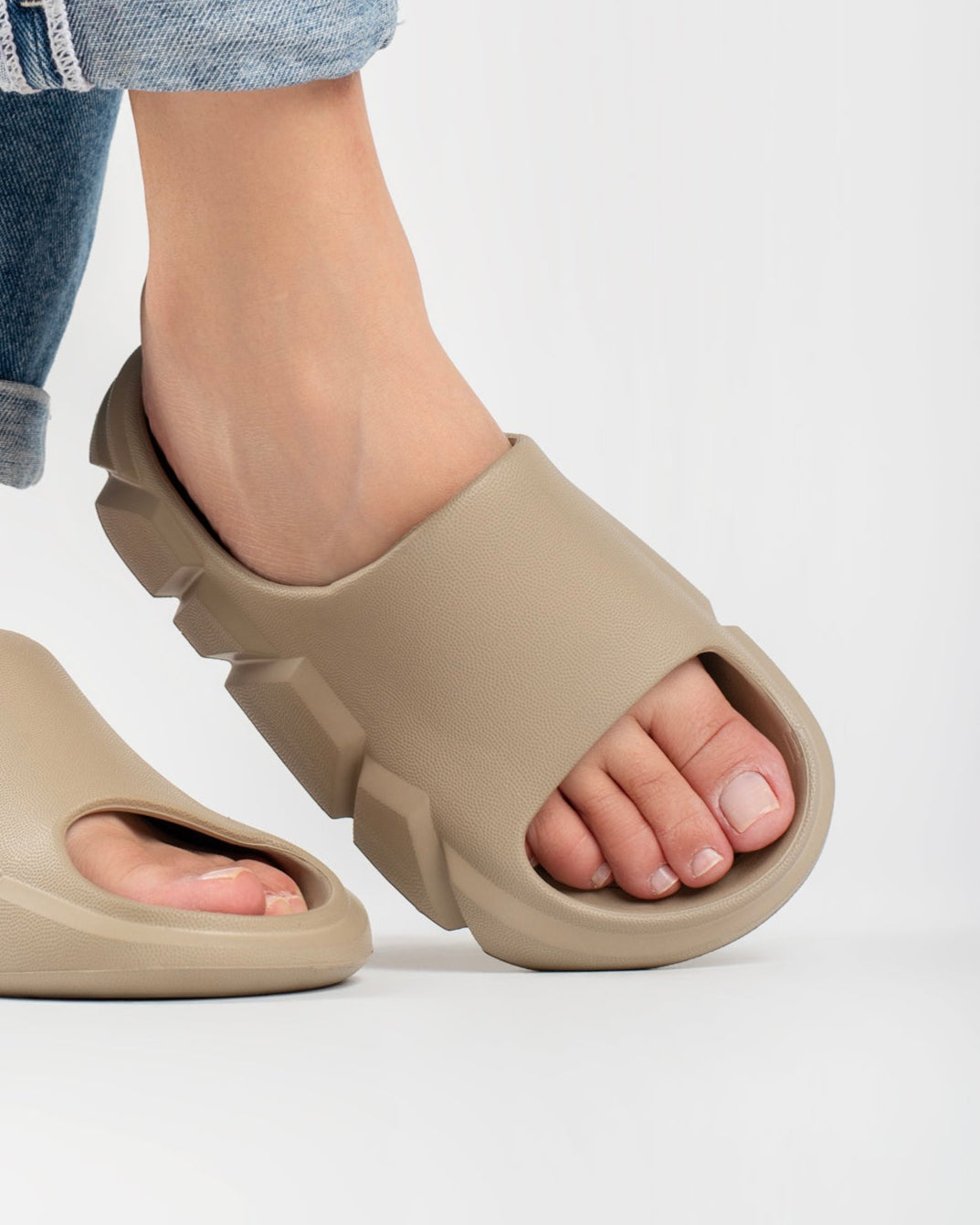 Beige Gravix Chinelo Slide Feminino
