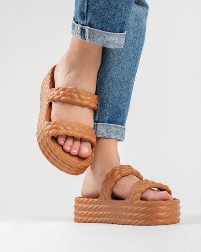 Caramel Cotton Sandália Plataforma Feminino