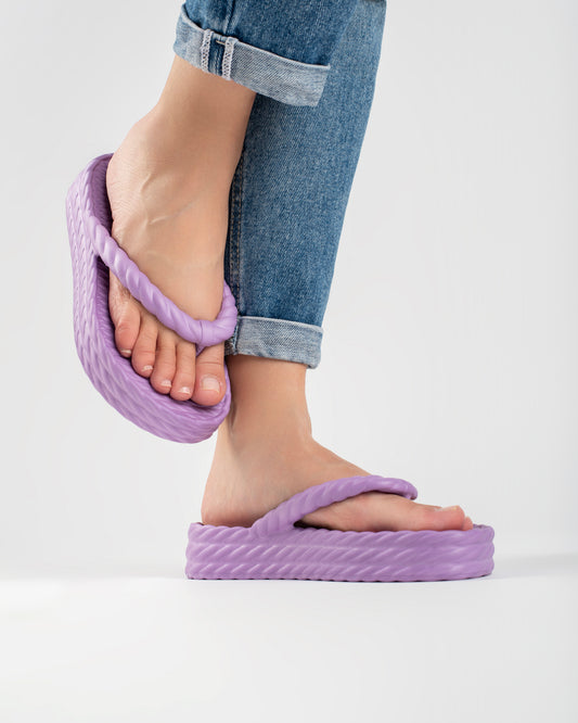 Purple Three Braid Sandália Plataforma Feminino