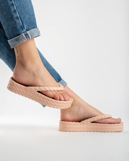 Cream Three Braid Sandália Plataforma Feminino