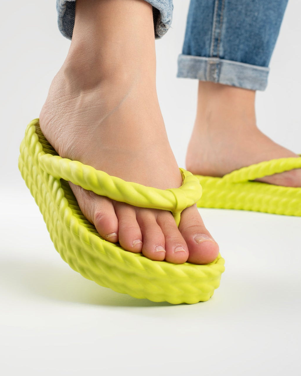 Lime Three Braid Sandália Plataforma Feminino