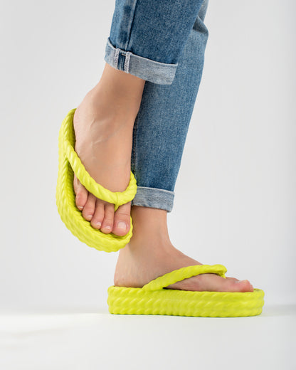 Lime Three Braid Sandália Plataforma Feminino